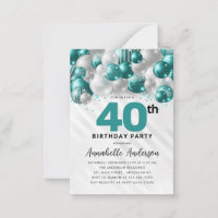 Budget Turquoise Ballons d'argent Parties scintill