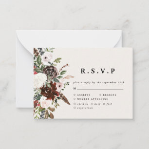 Carte De Correspondance budget watercolor floral mariage R.S.V.P RSVP Card