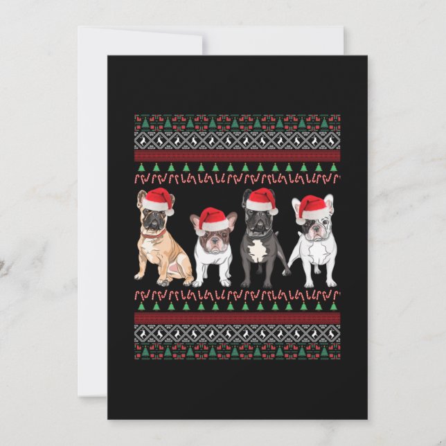Carte De Correspondance Bulldog Noël laid (Devant)