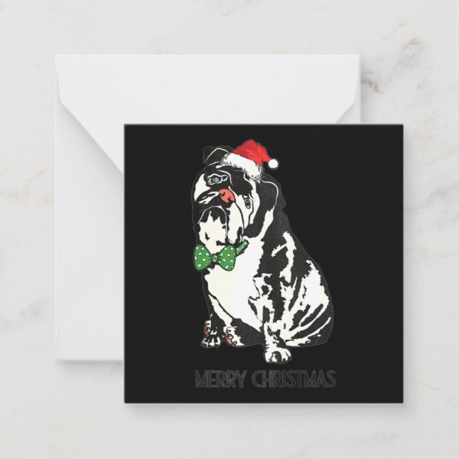 Carte De Correspondance Bulldog Xmas Noël (Devant)