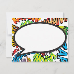 Carte De Correspondance Bulle de bande dessinée amusante et colorée