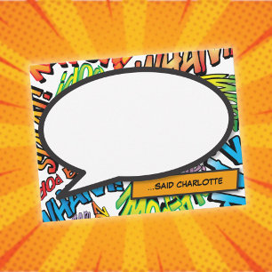 Carte De Correspondance Bulle de bande dessinée colorée personnalisée