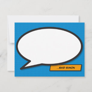 Carte De Correspondance Bulle de bande dessinée de discours personnalisée