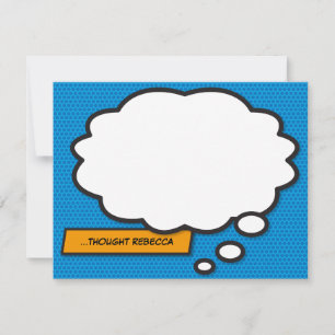 Carte De Correspondance Bulle de pensée de bande dessinée amusante personn