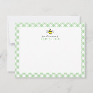 Carte De Correspondance Bumblebee Preppy New Baby Stationery Merci