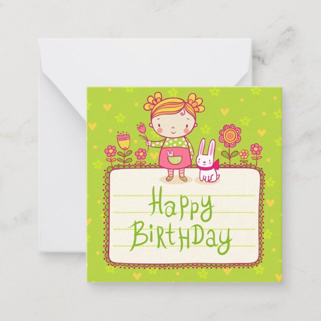 Carte De Correspondance Bunny Joyeux anniversaire (Devant)