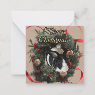 Carte De Correspondance Bunny Wreath de Noël
