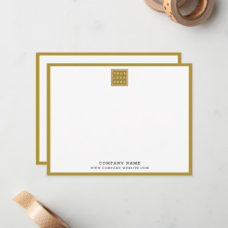 Carte De Correspondance Business Logo Company Name Gold Border