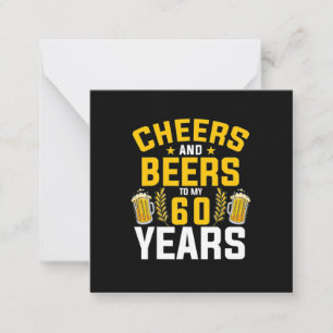 Carte De Correspondance Buveur de bière applaudit et bières pour mes 60 an