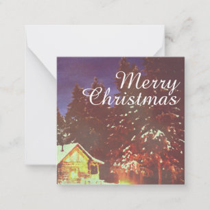 Carte De Correspondance Cabane merveilleuse de Noël au cœur d'un paysage h