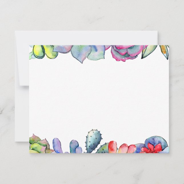 Carte De Correspondance Cactus succulent aquarelle (Devant)
