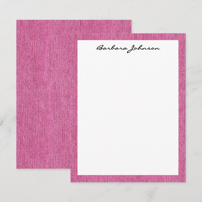 Carte De Correspondance Cadeau Client Budget Amis, Impression Denim Rose (Devant / Derrière)