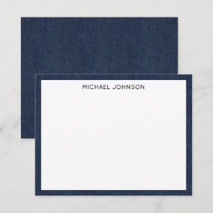 Carte De Correspondance Cadeau client budget, nom, impression denim bleu f