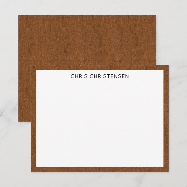 Carte De Correspondance Cadeau client budget, Nom, Impression denim bronze (Devant / Derrière)
