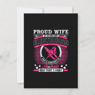 Carte De Correspondance Cadeau de femme fière d'un électricien génial