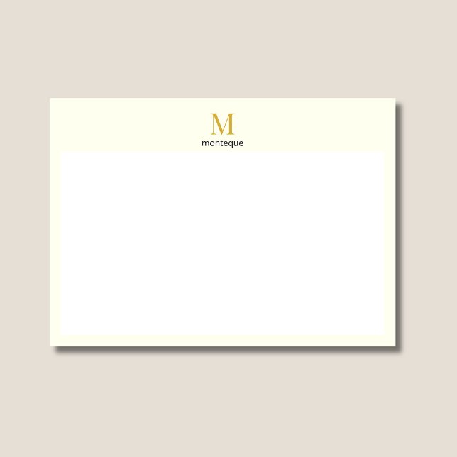 Carte De Correspondance Cadeau de luxe personnalisé Crème Or Monogramme No (Créateur téléchargé)