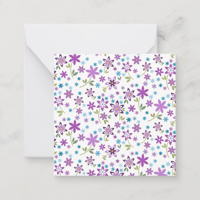 Carte De Correspondance Cadeau de Noël Fleur Ditsy Mignon (Devant)
