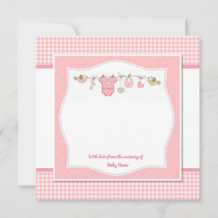 Carte De Correspondance Cadeau de papeterie de nursery pour bébé fille ros