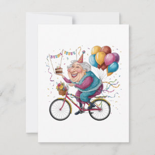 Carte De Correspondance Cadeau drôle de vélo de grand-mère pour anniversai
