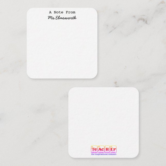 Carte De Correspondance Cadeau du Bloc-notes stationnaire personnalisé de  (Devant / Derrière)