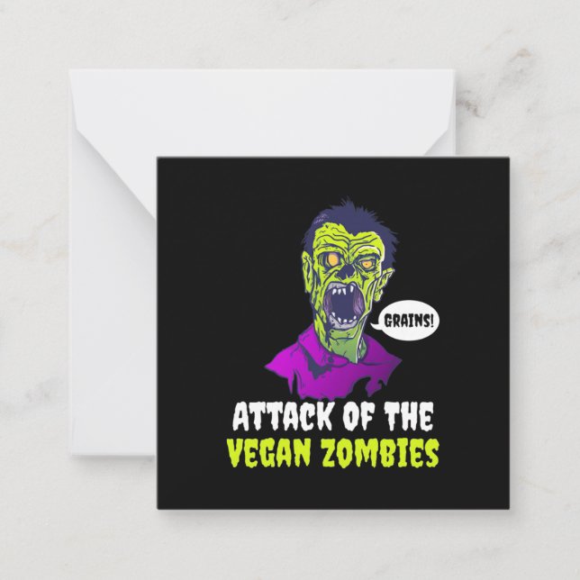 Carte De Correspondance Cadeau Halloween | Attaque du végan (Devant)