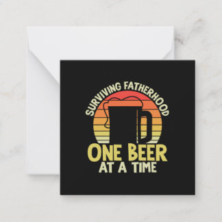 Carte De Correspondance Cadeau Papa Survivre à la Paternité Une Bière