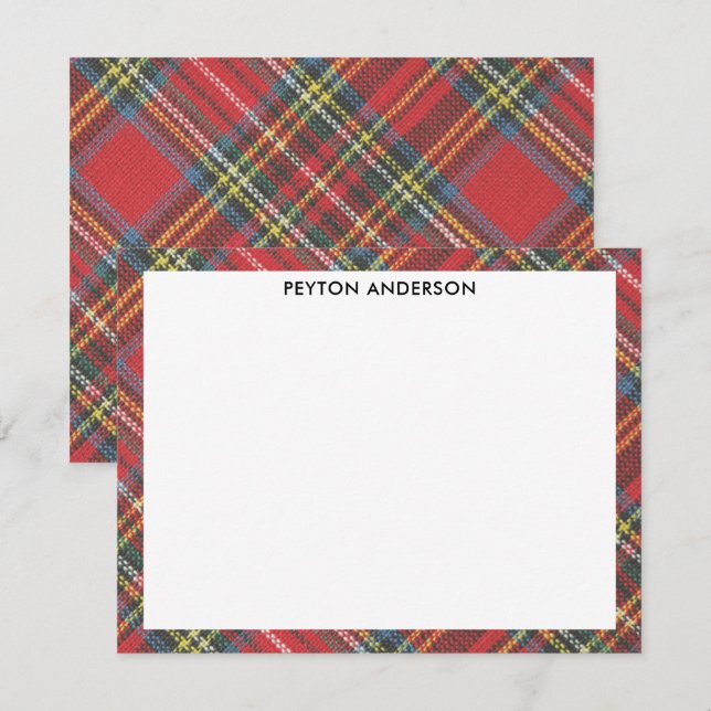 Carte De Correspondance Cadeau pas cher, Nom, Impression tartan Royal Stew (Devant / Derrière)