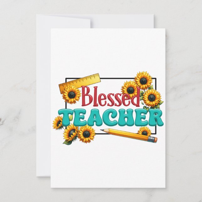 Carte De Correspondance Cadeau pour Enseignant | Enseignant Bénis (Devant)