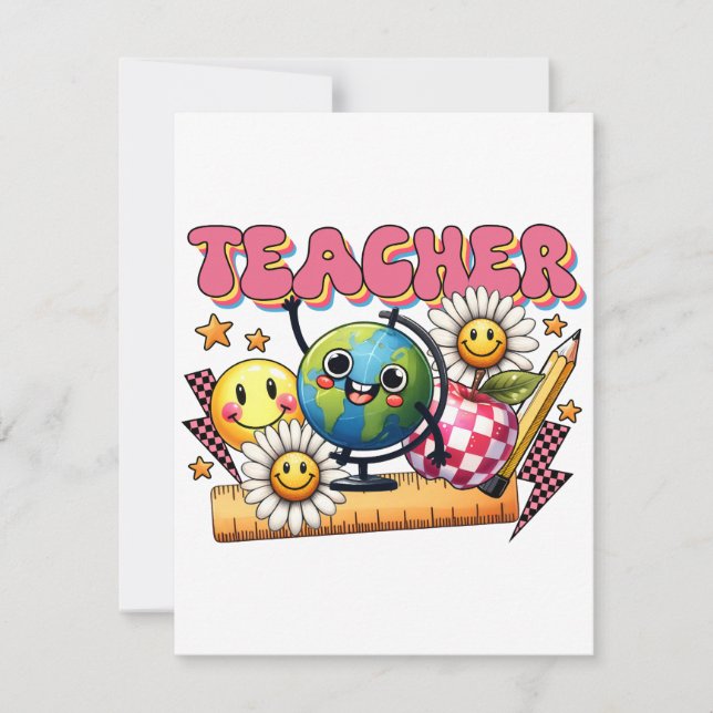 Carte De Correspondance Cadeau pour Enseignant | Enseignant Floral (Devant)