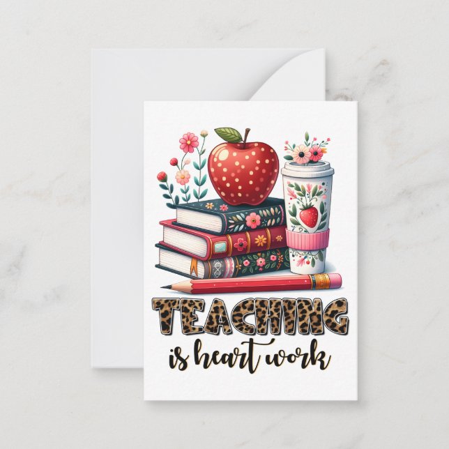 Carte De Correspondance Cadeau pour Enseignant | Enseigner est une Affaire (Devant)