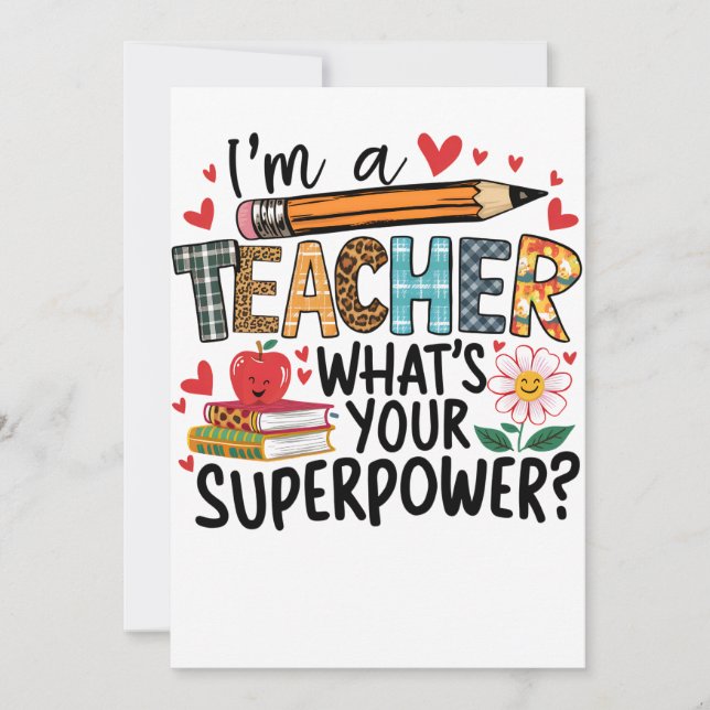 Carte De Correspondance Cadeau pour Enseignant | Je Suis Un Enseignant (Devant)