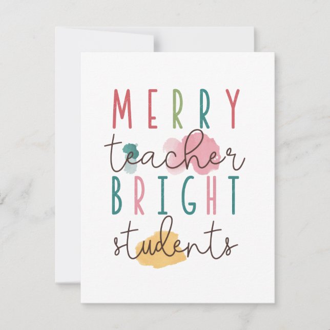 Carte De Correspondance Cadeau pour Enseignant | Joyeux Enseignant Élèves  (Devant)
