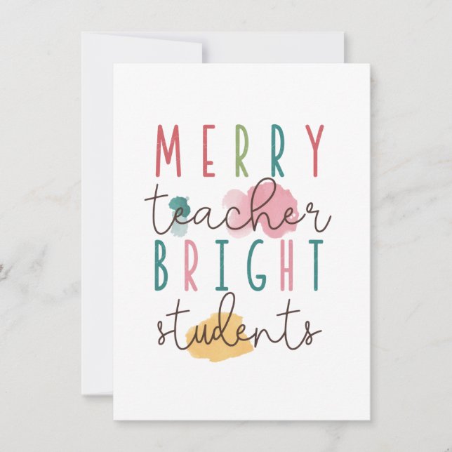 Carte De Correspondance Cadeau pour Enseignant | Joyeux Enseignant Élèves  (Devant)