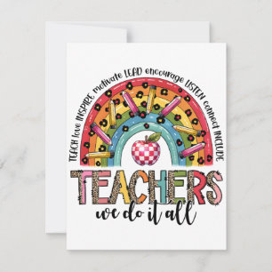 Carte De Correspondance Cadeau pour Enseignant Les Enseignants Font Tout