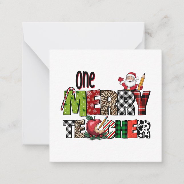 Carte De Correspondance Cadeau pour Enseignant | Un Enseignant Joyeux (Devant)