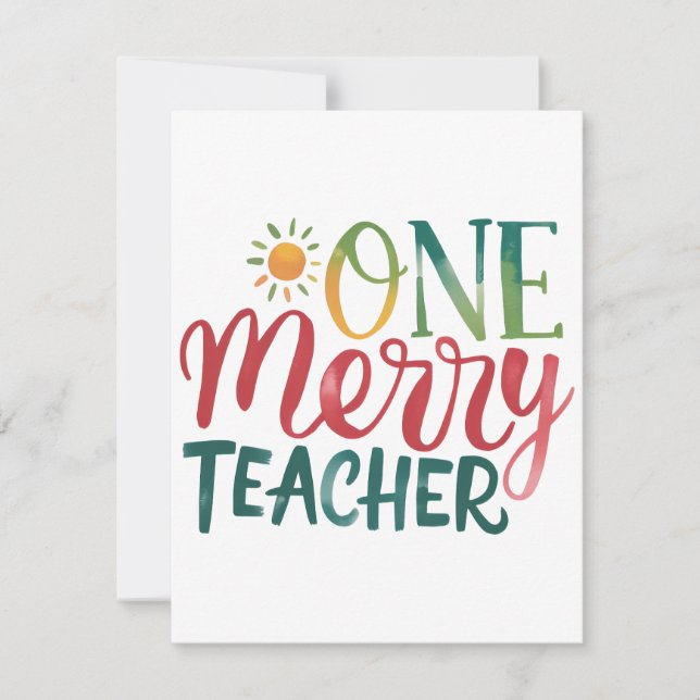 Carte De Correspondance Cadeau pour Enseignant | Un Enseignant Joyeux (Devant)