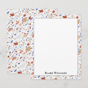 Carte De Correspondance Cadre à motif Terrazzo en éclats de verre colorés