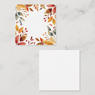 Carte De Correspondance Cadre aquarelle de feuilles d'automne