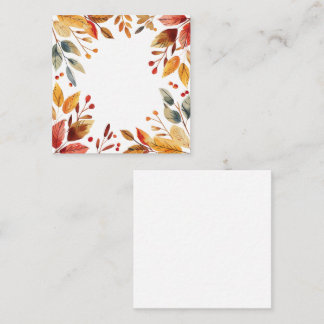 Carte De Correspondance Cadre aquarelle de feuilles d'automne