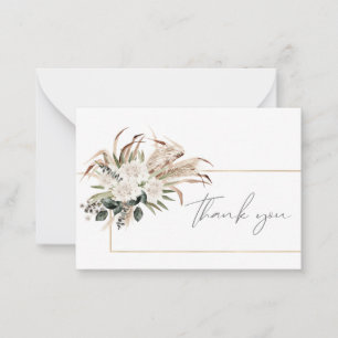 Carte De Correspondance Cadre Bohème Palmier Pampas & Floral Beige