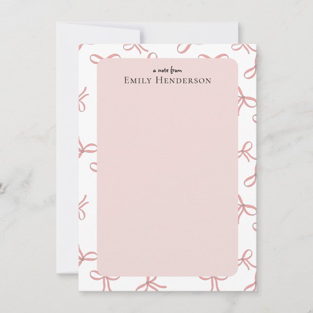 Carte De Correspondance Cadre de coquette rose mignon  (Devant)