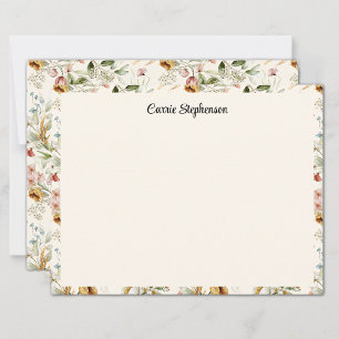 Carte De Correspondance Cadre de motif floral d'art de nature morte élégan