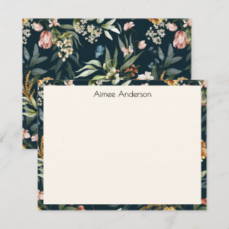 Carte De Correspondance Cadre élégant à motif floral hollandais vintage de