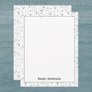 Carte De Correspondance Cadre en marbre gris-noir à motif Terrazzo