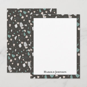 Carte De Correspondance Cadre en terrazzo à motif de copeaux de verre gris
