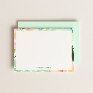 Carte De Correspondance Cadre floral d'été à l'aquarelle moderne