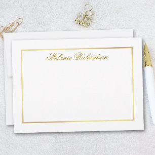 Carte De Correspondance Cadre Or Élégant Et Simple - Choisir La Taille -
