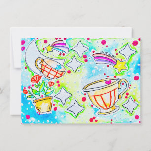 Carte De Correspondance Café Arc-en-ciel Amusant