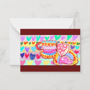 Carte De Correspondance Café et Saint-Valentin fun Boite en bois Panneau A