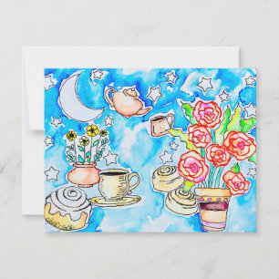Carte De Correspondance Café Floral